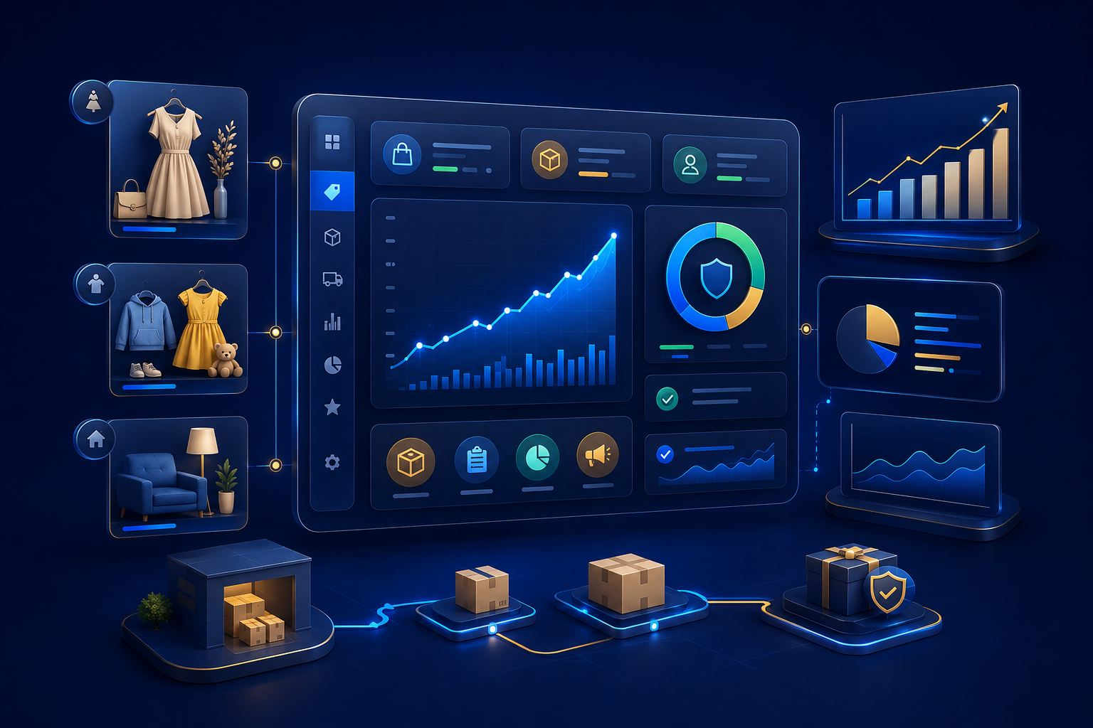 Premium e-commerce marketplace operations and growth visual